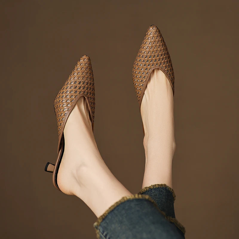 Sabrina Genuine Leather Mules