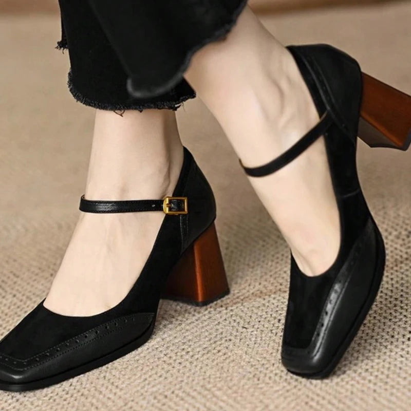 Avery Brogue Block Heels
