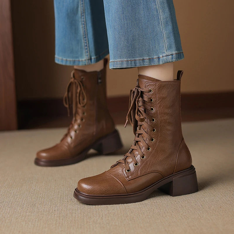 Carter Leather Combat Boots