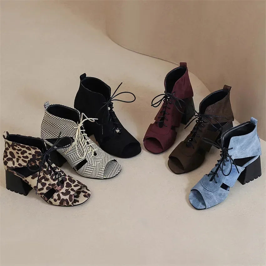 Marlowe Denim Gladiator Heels
