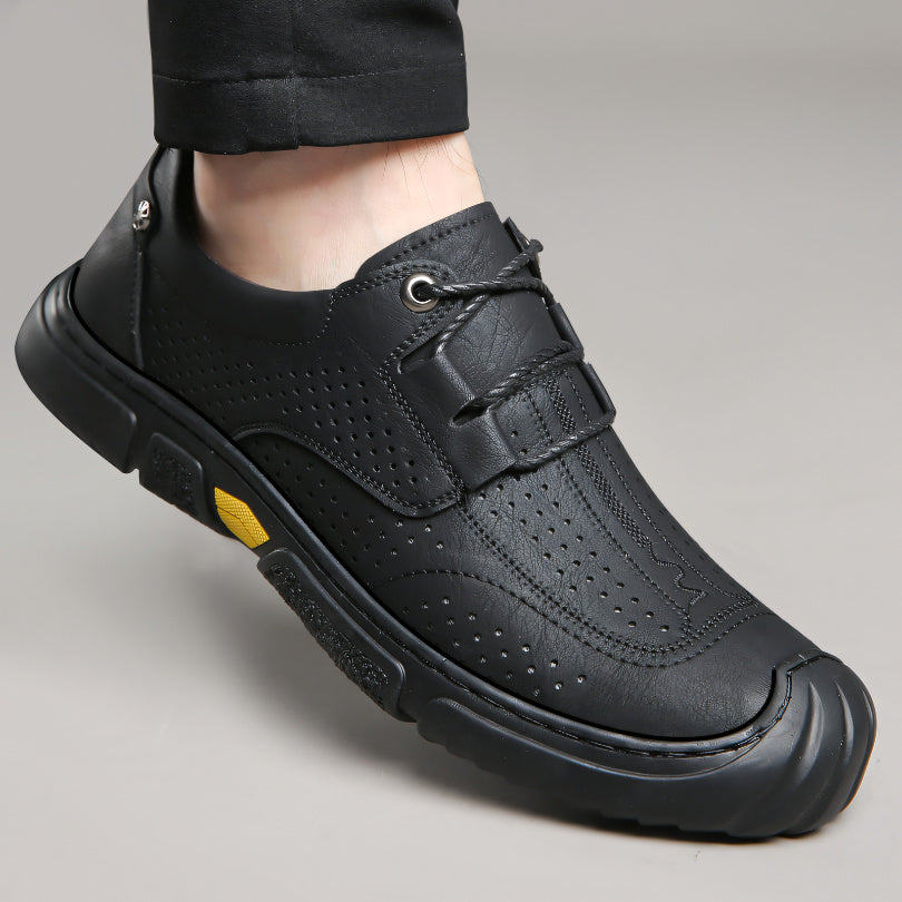 LUCIO LEATHER MESH LOAFERS