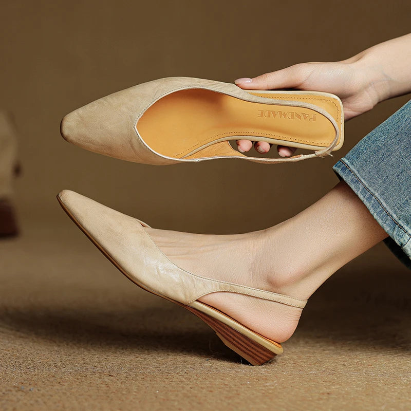 Serena Genuine Leather Slingbacks