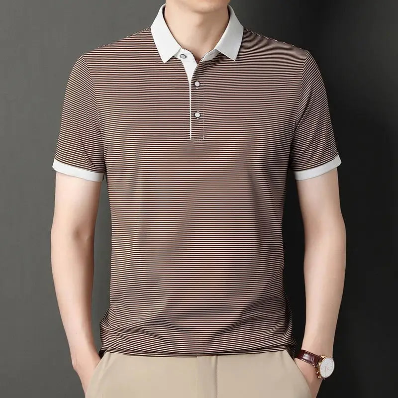 Bogey Striped Men's Casual Polo