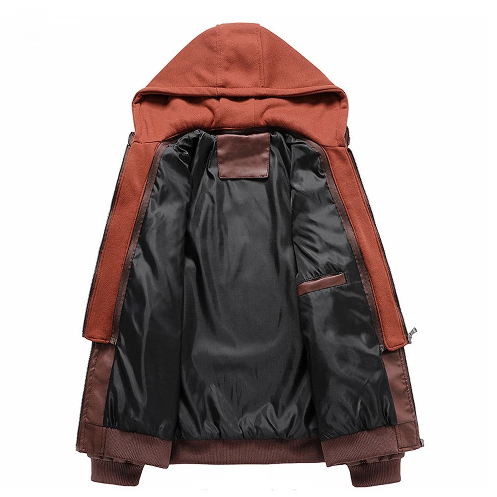 Reid Moto Leather Detachable Hood Jacket