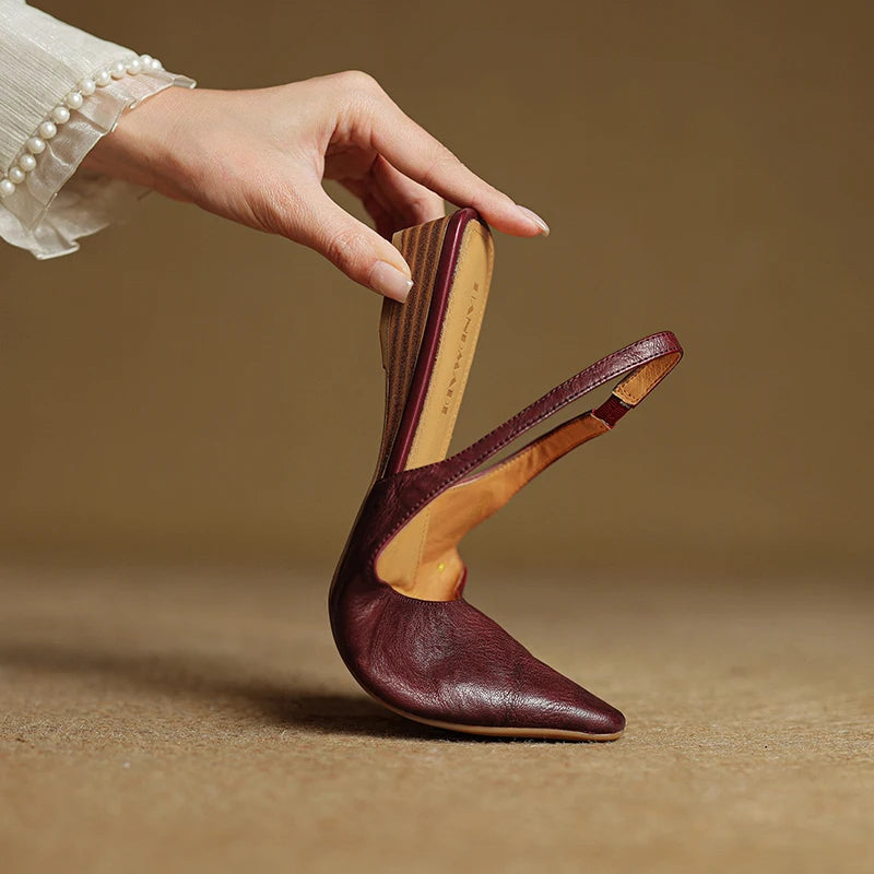 Serena Genuine Leather Slingbacks