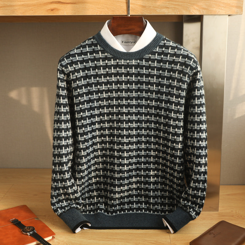 JACQUARD PURE WOOL SWEATER