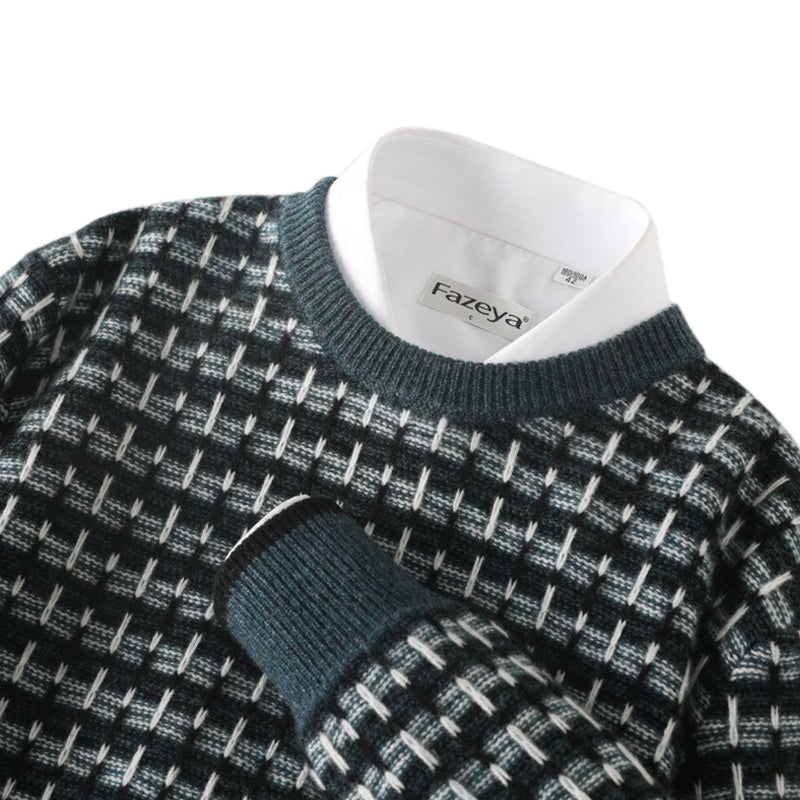 JACQUARD PURE WOOL SWEATER