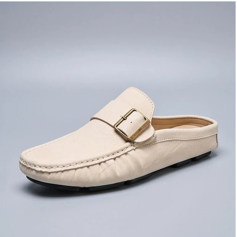 White Corbeau Genuine Leather Slip-On Loafers product photo - 3