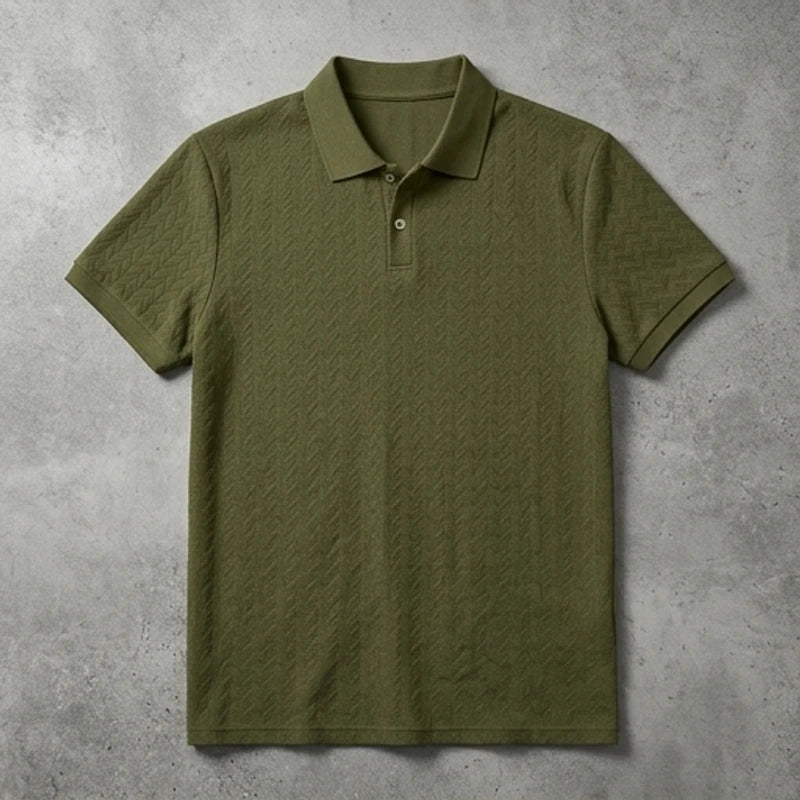 army green Men's Casual T-shirt Summer Short Sleeve Male Clothing High Quality Tops Tee Black White Polo Tshirt Fashion T Shirt Men flat lay product photo