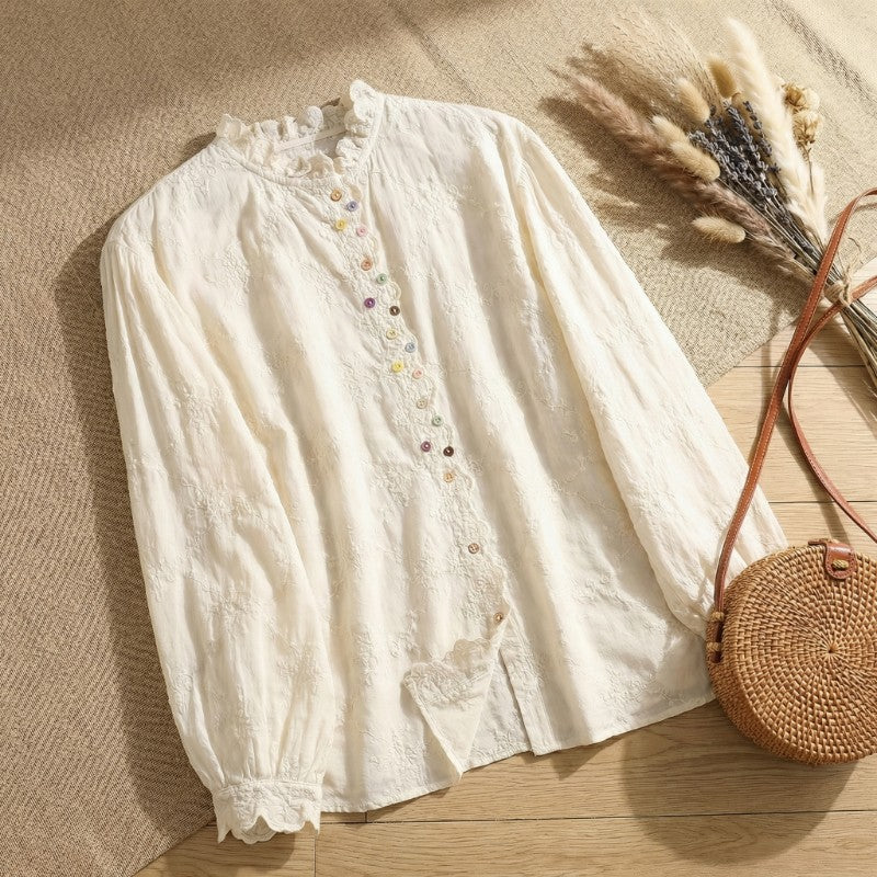 Avery Embroidered Cotton Blouse