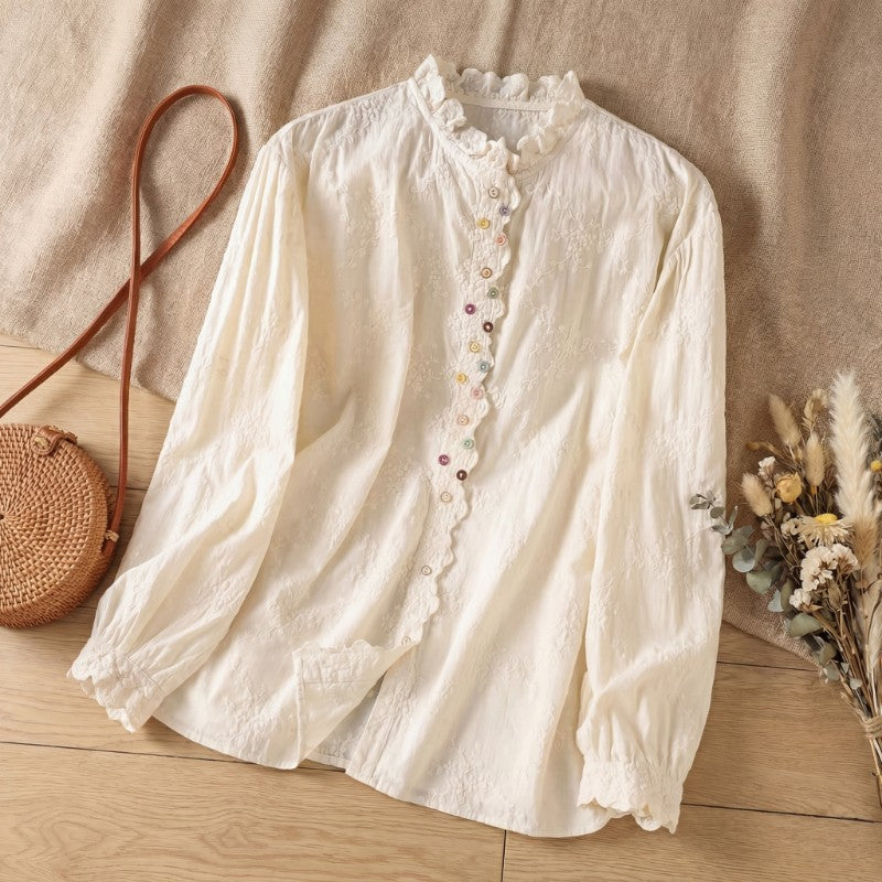 Avery Embroidered Cotton Blouse
