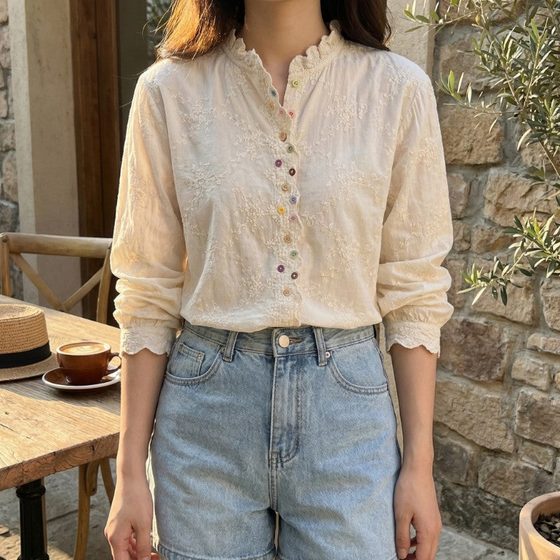 Avery Embroidered Cotton Blouse