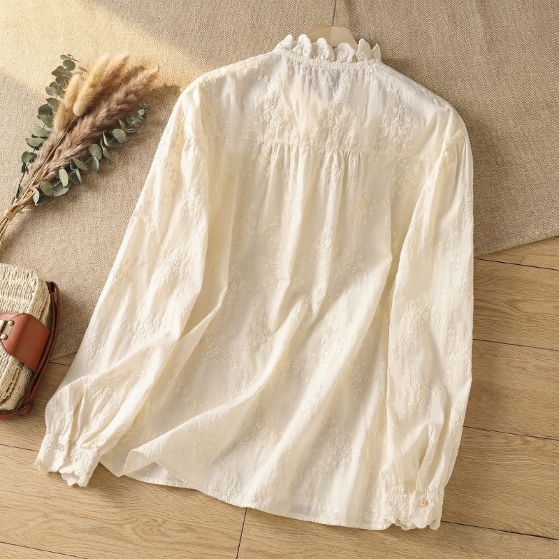 Avery Embroidered Cotton Blouse