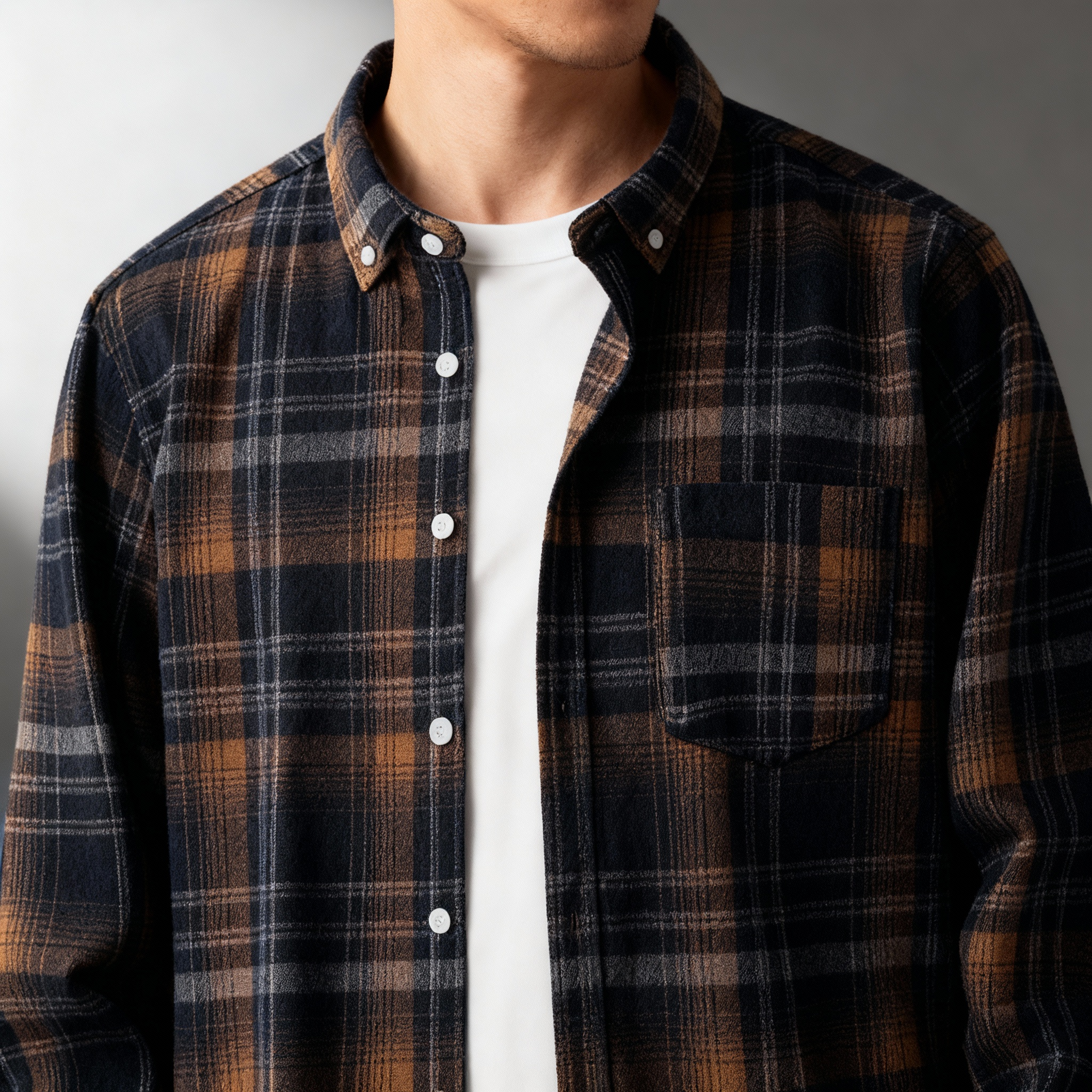 Ashford Plaid Flannel Button-Down Shirt