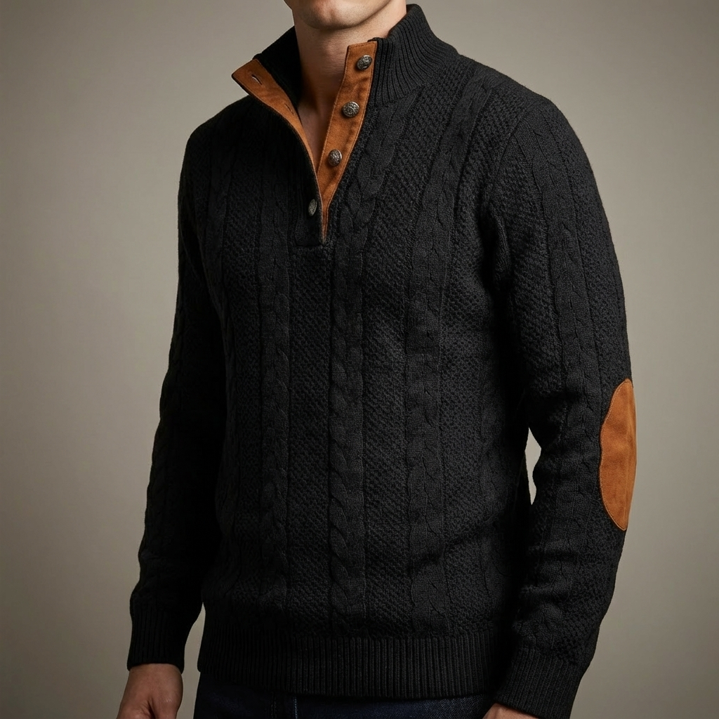 Callum Cable Knit Pullover Sweater