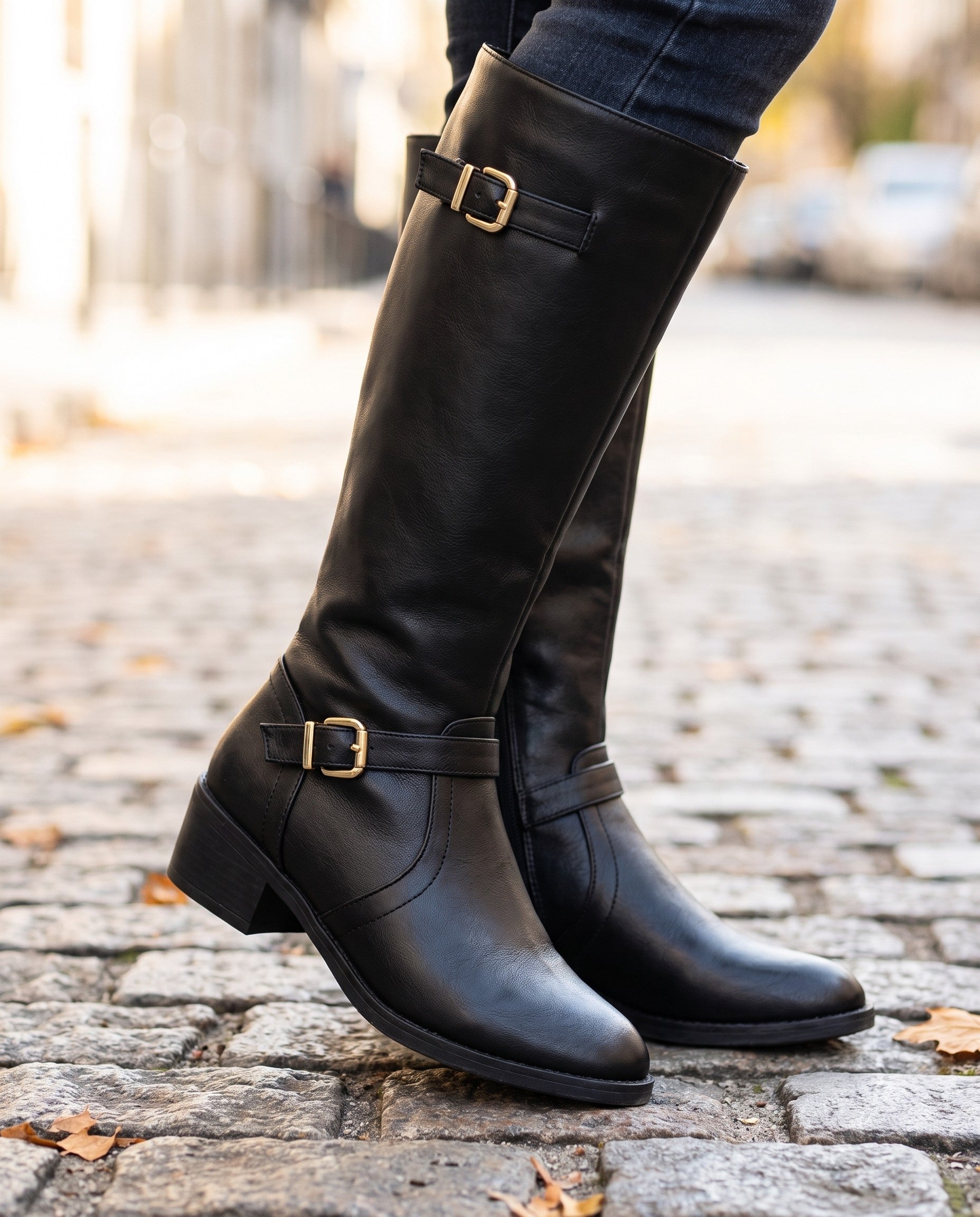 Cassian Knee-High Buckle Boots