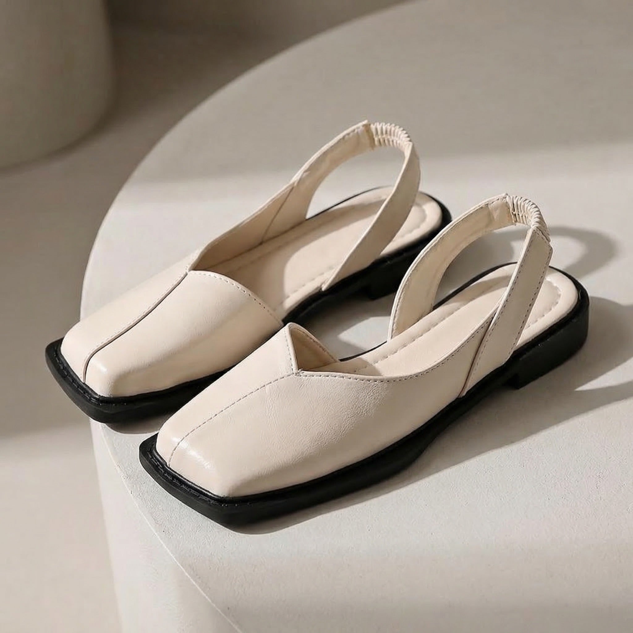 Cleo Square Toe Slingback Flats