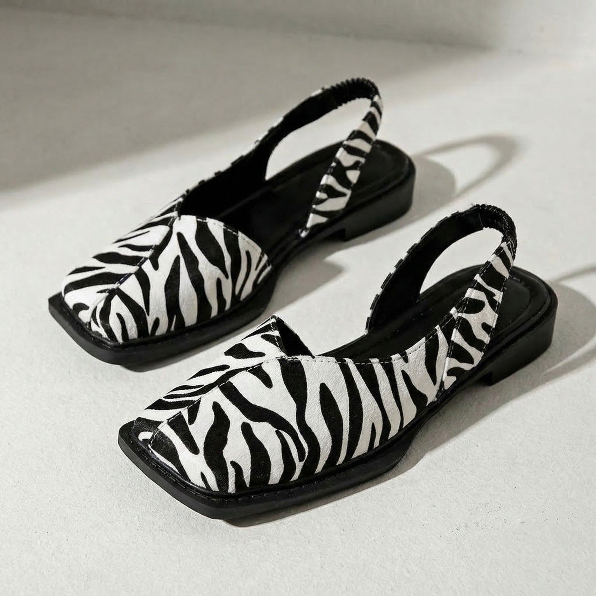 Cleo Square Toe Slingback Flats