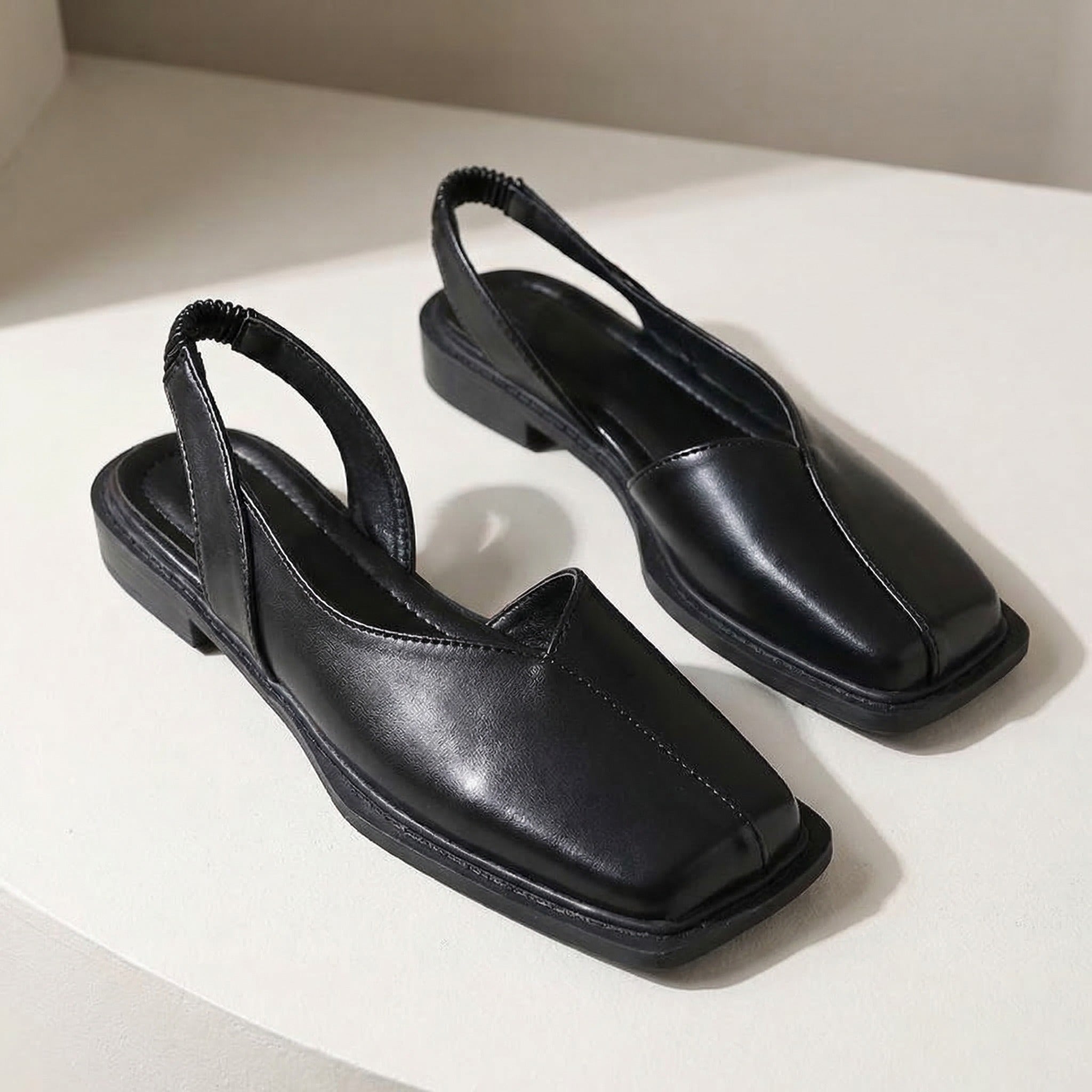 Cleo Square Toe Slingback Flats