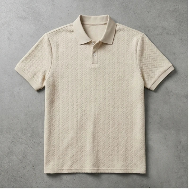 Light Khaki Men's Casual T-shirt Summer Short Sleeve Male Clothing High Quality Tops Tee Black White Polo Tshirt Fashion T Shirt Men flat lay product photo