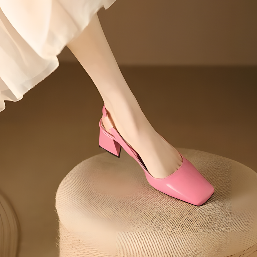 Roma Leather Block Heels