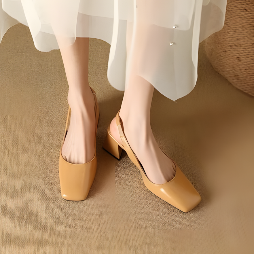Roma Leather Block Heels
