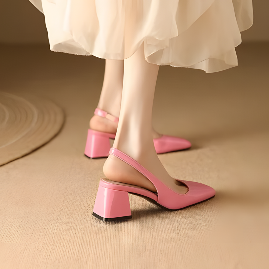 Roma Leather Block Heels