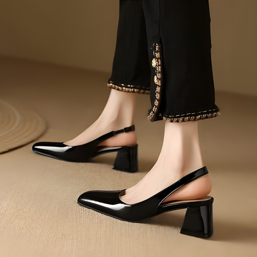 Roma Leather Block Heels