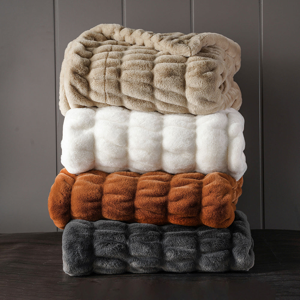 SOFT LUXE RABBIT FUR THROW BLANKET