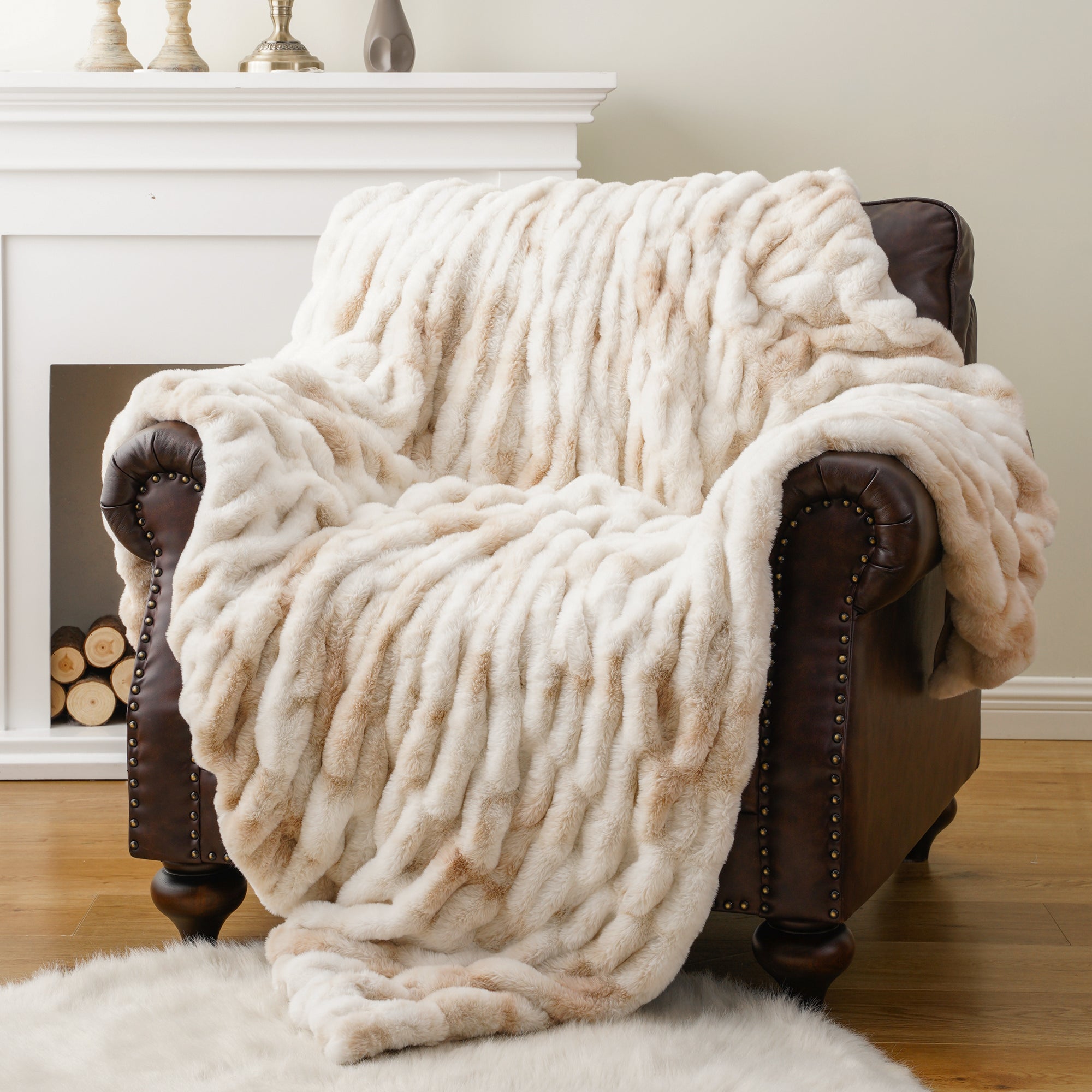 SOFT LUXE RABBIT FUR THROW BLANKET