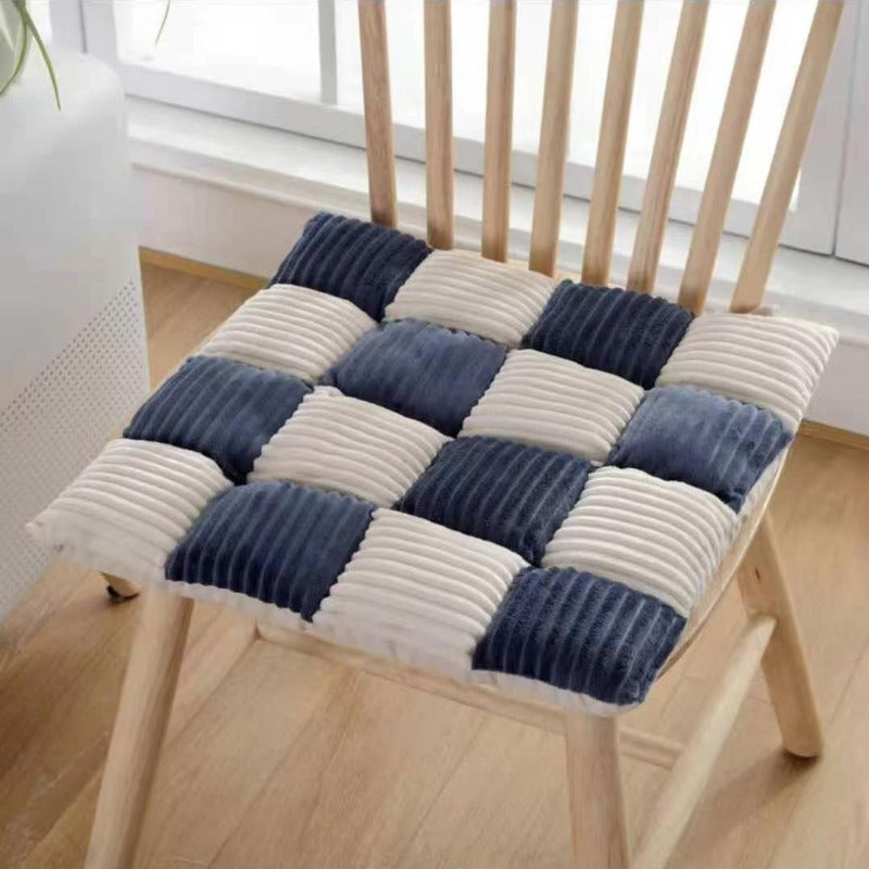 CORDUROY COMFORT CHECKERED SEAT CUSHION