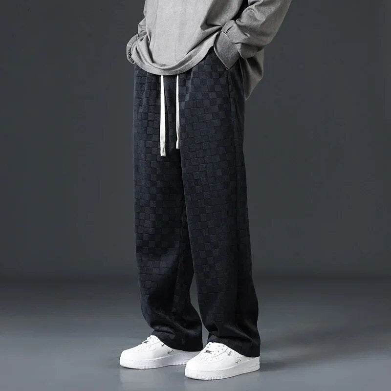 SELECT CHECKERED CORDUROY SWEATPANTS