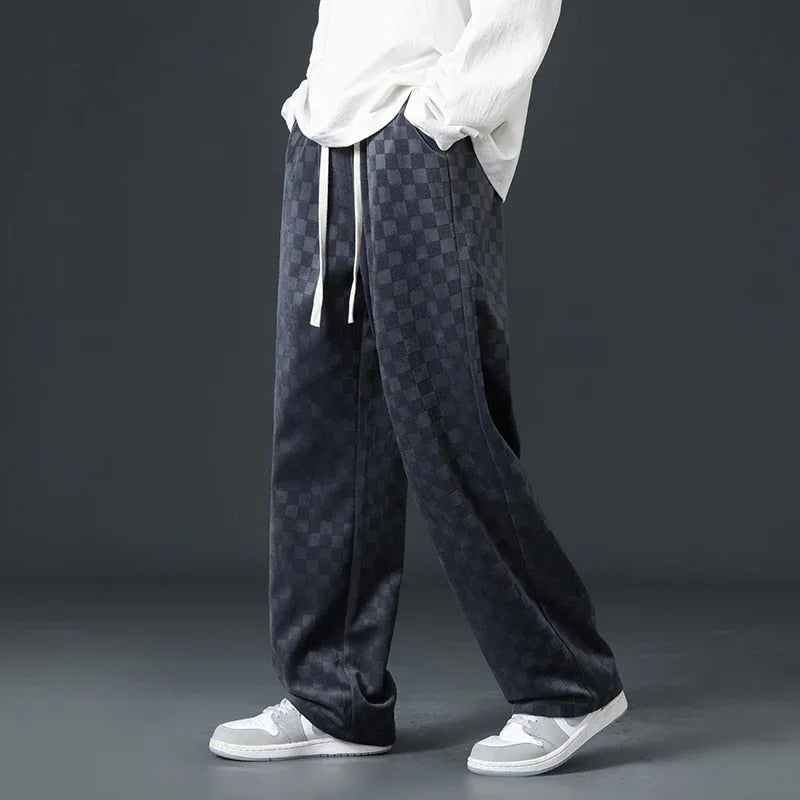 SELECT CHECKERED CORDUROY SWEATPANTS