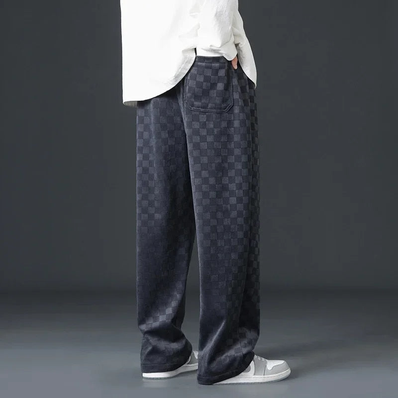 SELECT CHECKERED CORDUROY SWEATPANTS