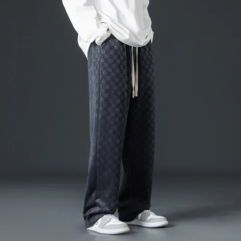 SELECT CHECKERED CORDUROY SWEATPANTS