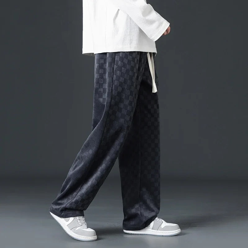 SELECT CHECKERED CORDUROY SWEATPANTS