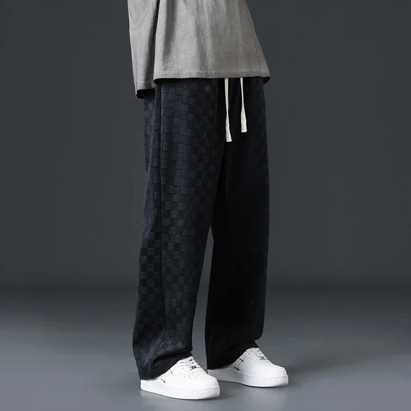 SELECT CHECKERED CORDUROY SWEATPANTS