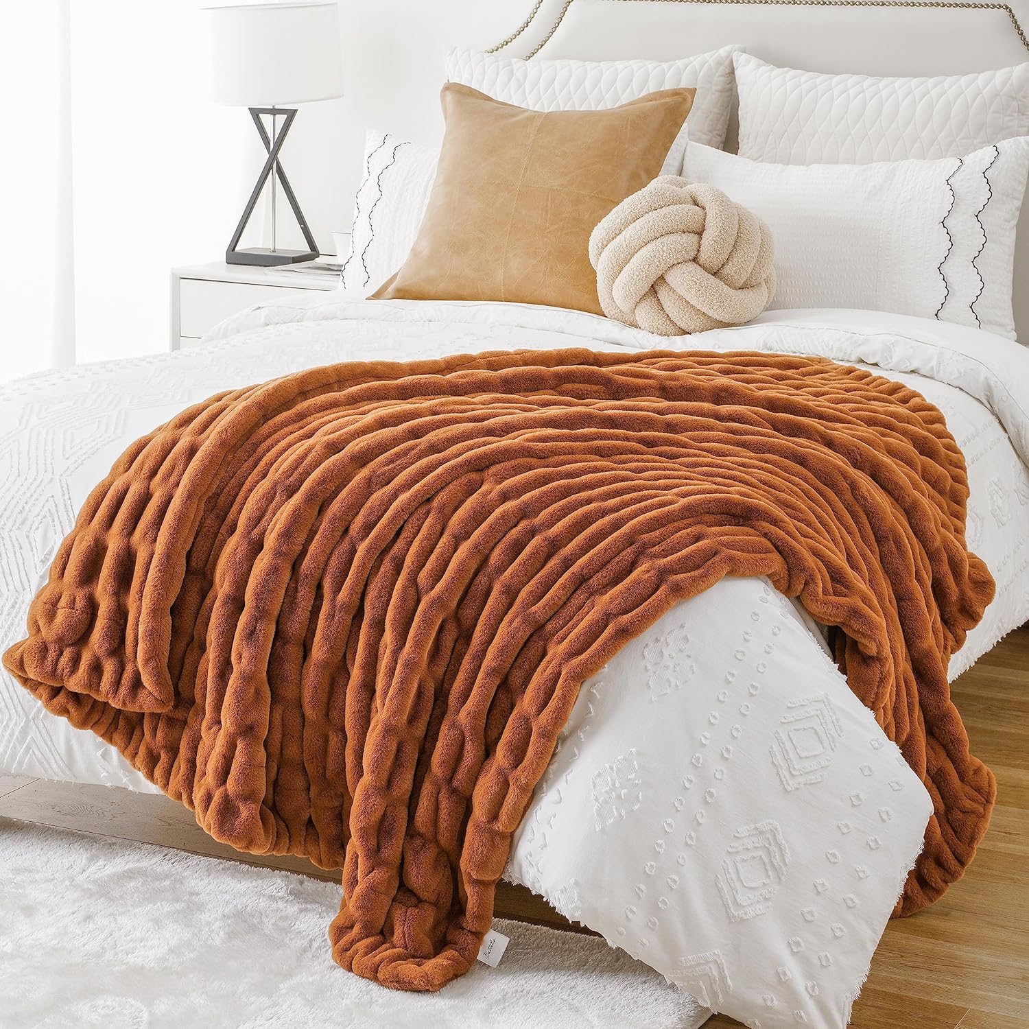 SOFT LUXE RABBIT FUR THROW BLANKET