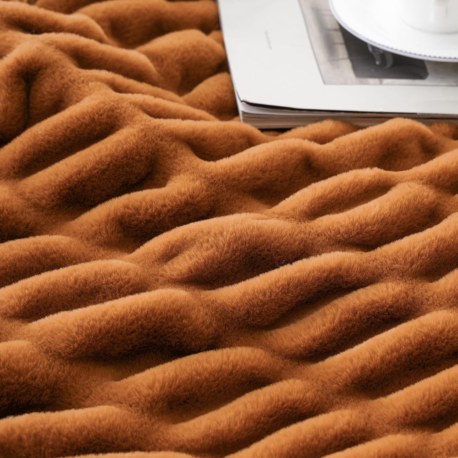 SOFT LUXE RABBIT FUR THROW BLANKET