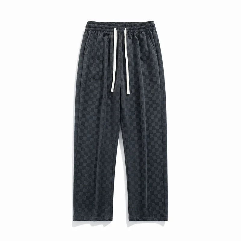 SELECT CHECKERED CORDUROY SWEATPANTS