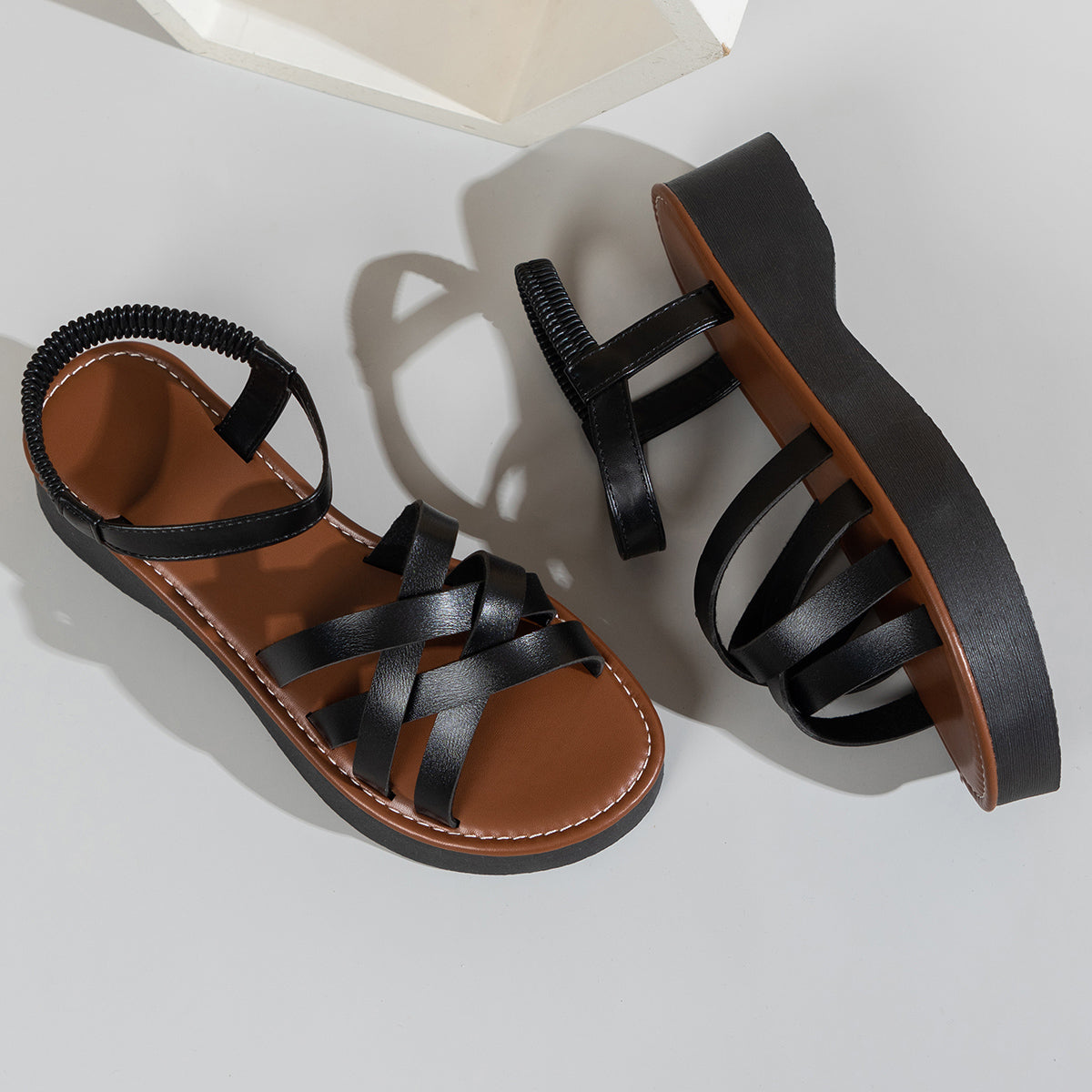 MARCELLA ROMAN WEDGE SANDALS