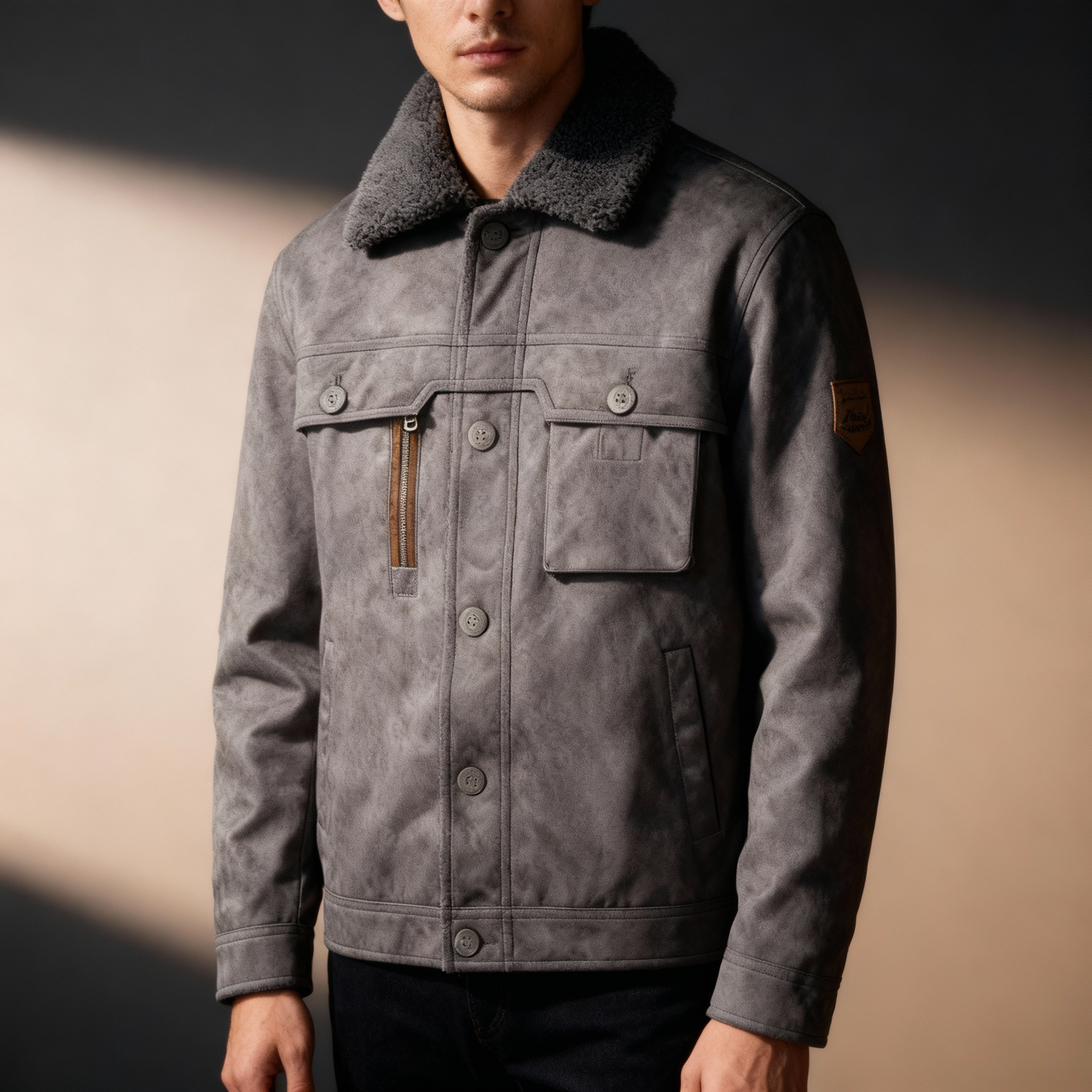 Hudson Fleece-Lined Suede Jacket