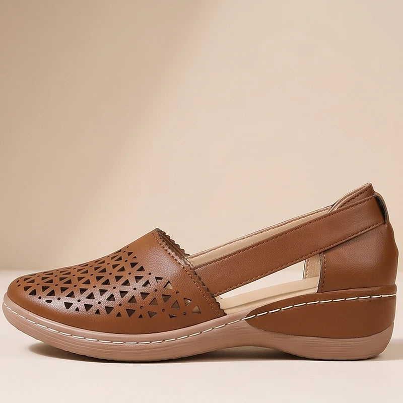 Brown Cordelia Slip-On Wedge Sandals product photo - 2
