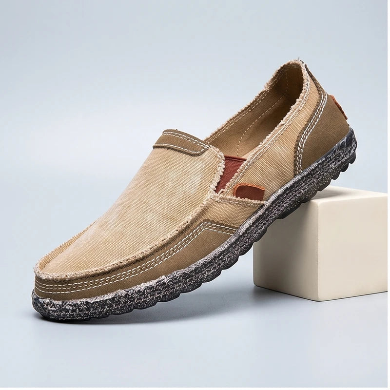 Khaki Beckett Canvas Slip-On Loafers product photo