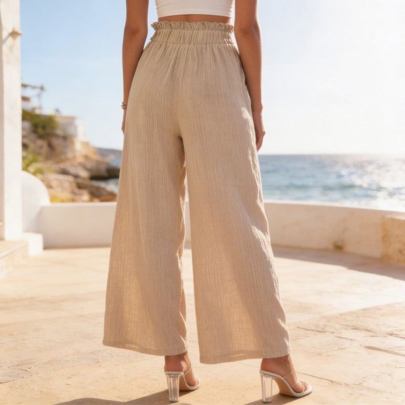 Solane Linen Wide-Leg Pants