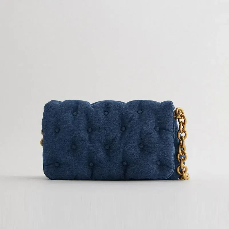 CHAIN REACTION DENIM HANDBAG