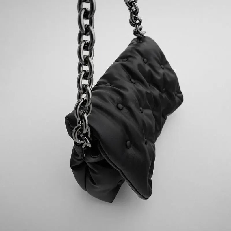 CHAIN REACTION DENIM HANDBAG