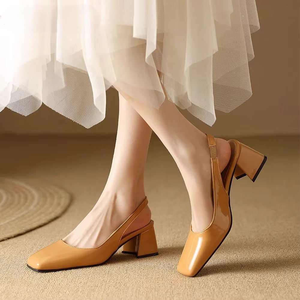 Roma Leather Block Heels
