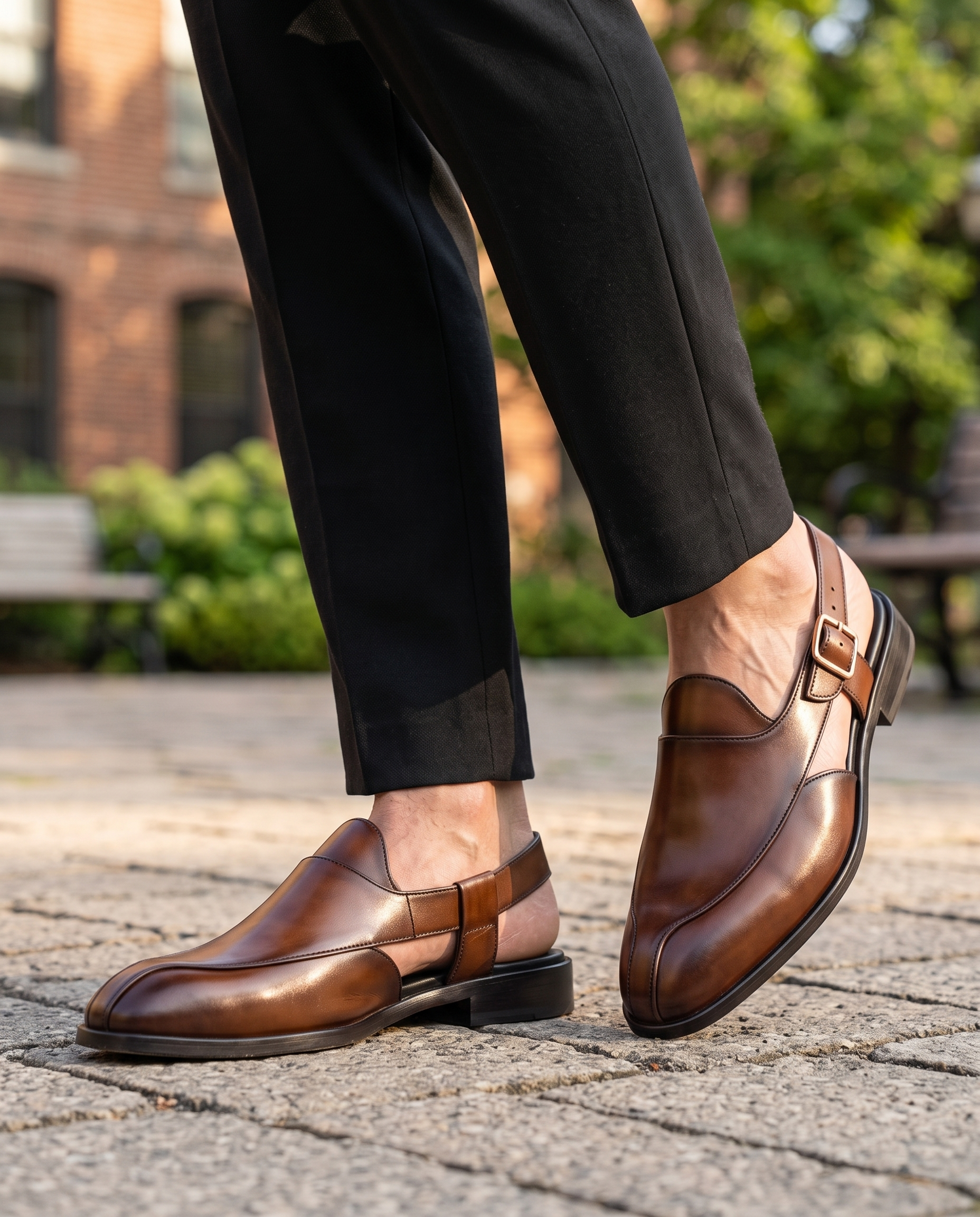 Ravello Genuine Leather Slingback Loafers