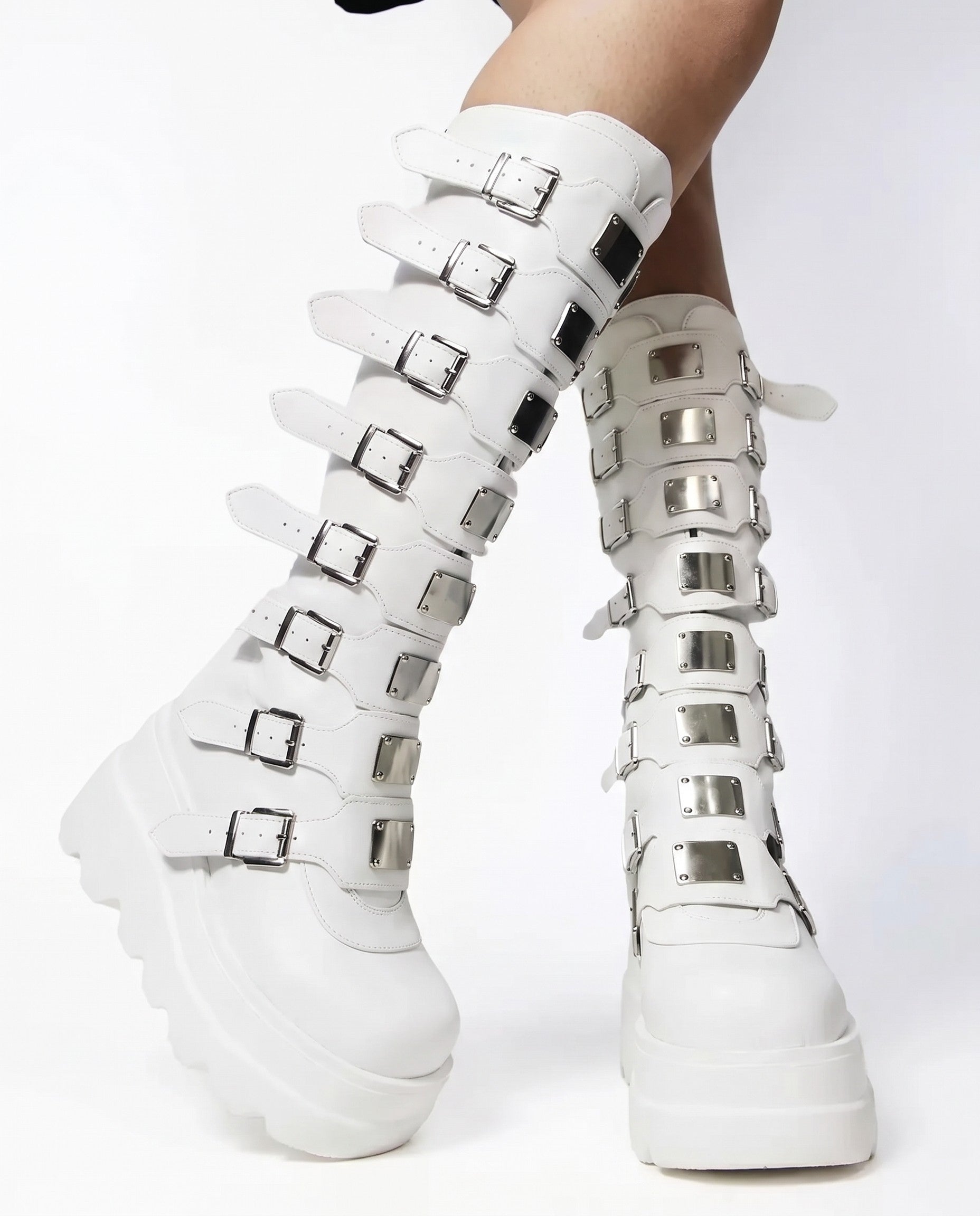 Raven Buckle Platform Boots